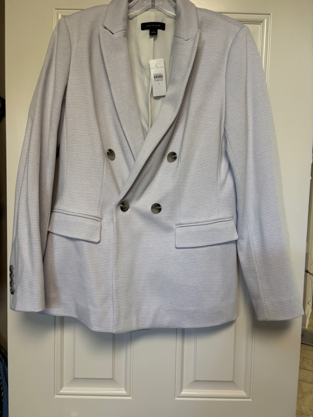 Ann Taylor Double-Breasted Light Lavender Blazer Jacket